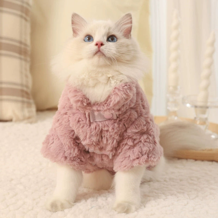 Fleece-Lined Warm Coat for Ragdolls and Small Cats