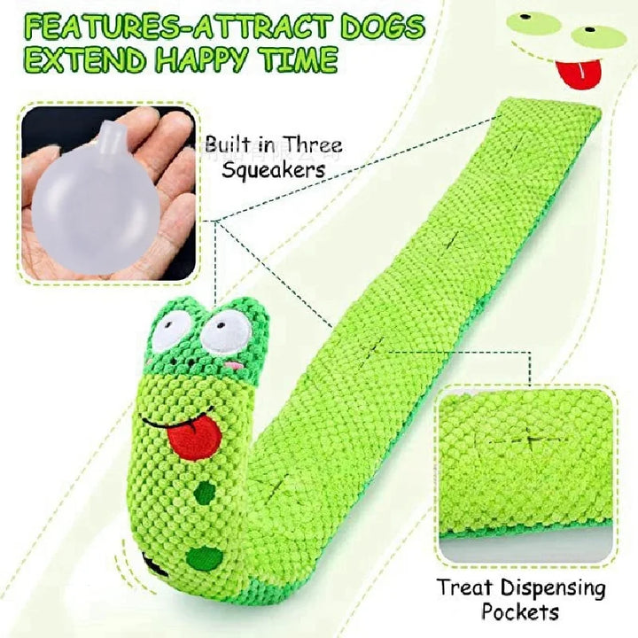 Tough Chew Dog Puzzle Toy โ Squeaky Plush Snail Feeder, Interactive & Foldable