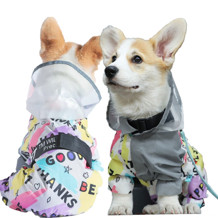 Four Seasons Dog Raincoat Four-legged Waterproof Coat