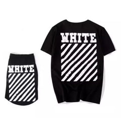 Black and White Striped Cotton Pet Parent-Child T-Shirt