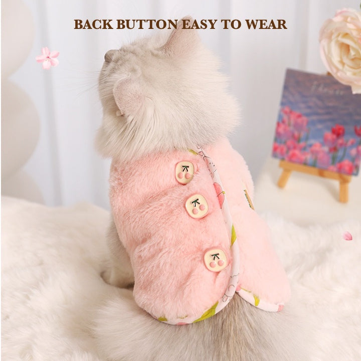 Reversible Pink Floral Vest for Cats