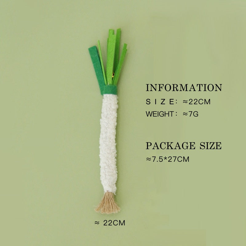 Natural Wood Silvervine Simulated Green Onion Carrot Celery Cat Self-Entertainment Toy