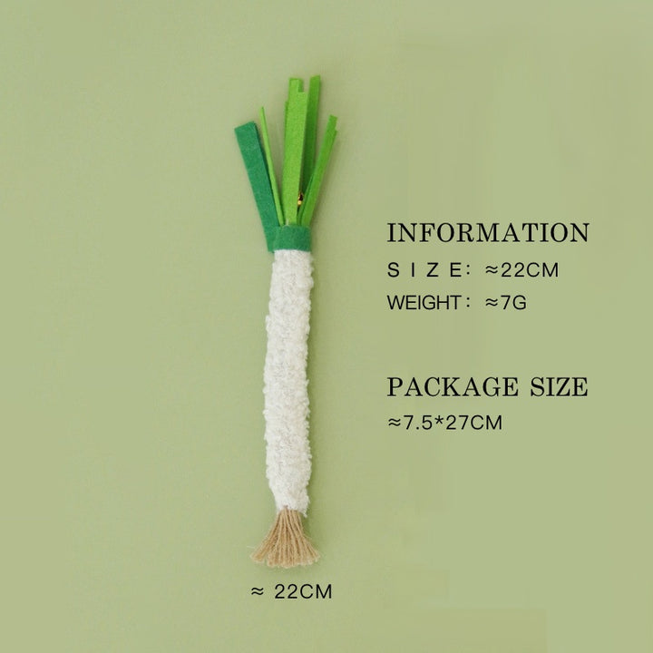 Natural Wood Silvervine Simulated Green Onion Carrot Celery Cat Self-Entertainment Toy