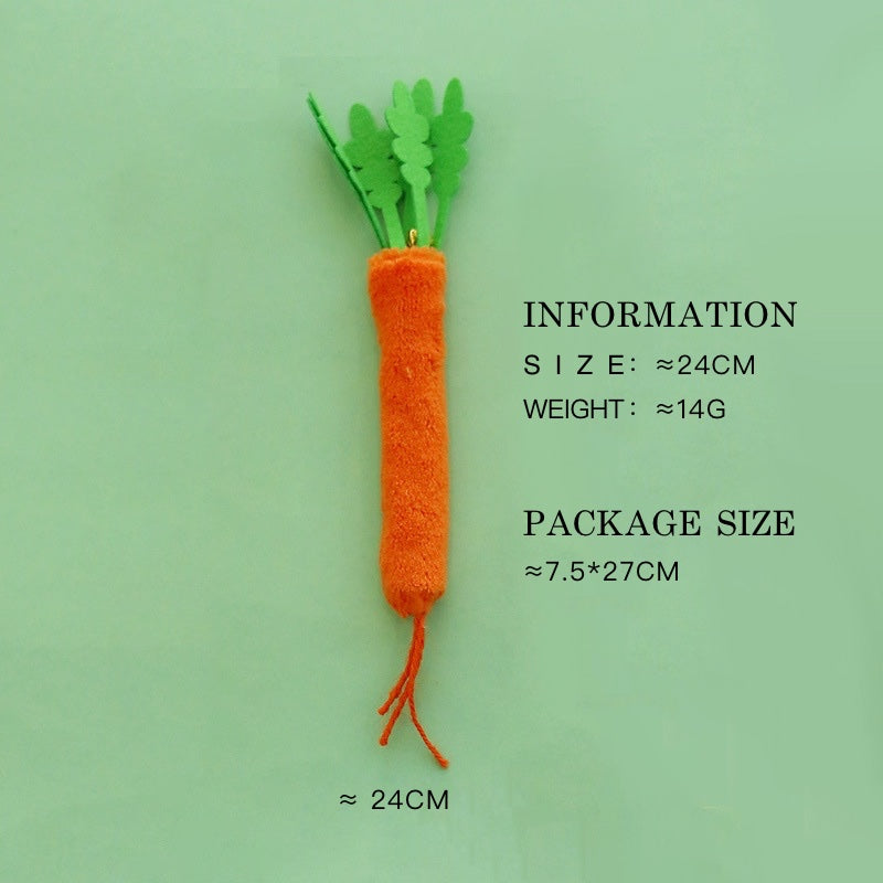 Natural Wood Silvervine Simulated Green Onion Carrot Celery Cat Self-Entertainment Toy