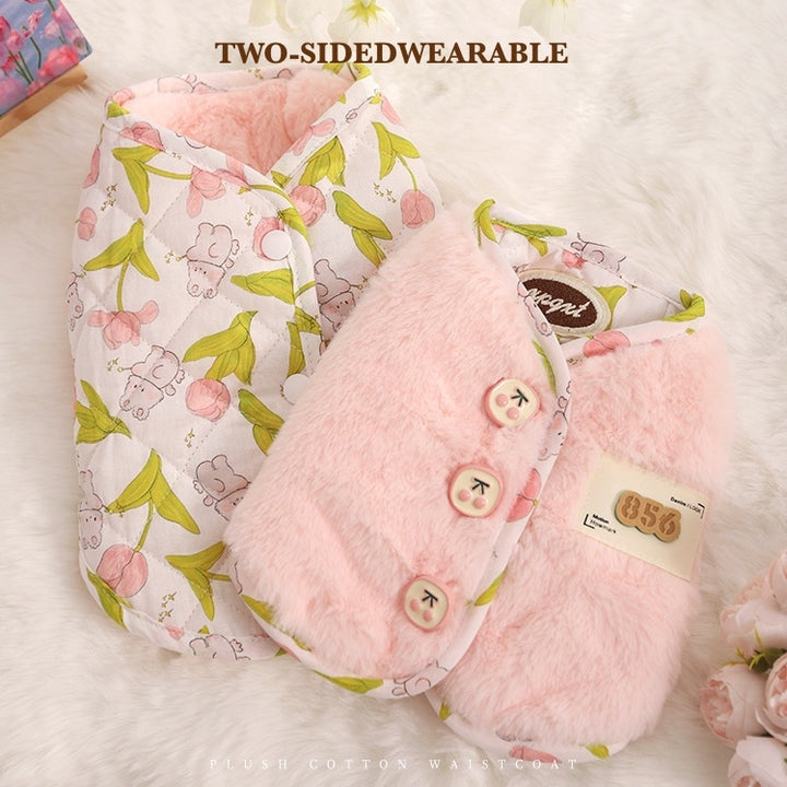 Reversible Pink Floral Vest for Cats