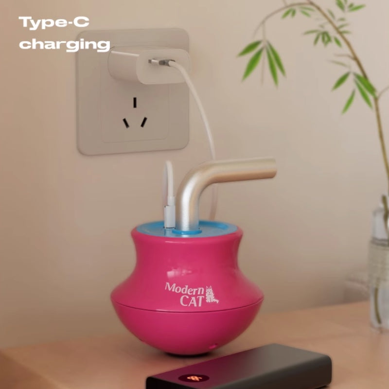 Electric Wobble Spinning Cat Toy with Laser Pointer