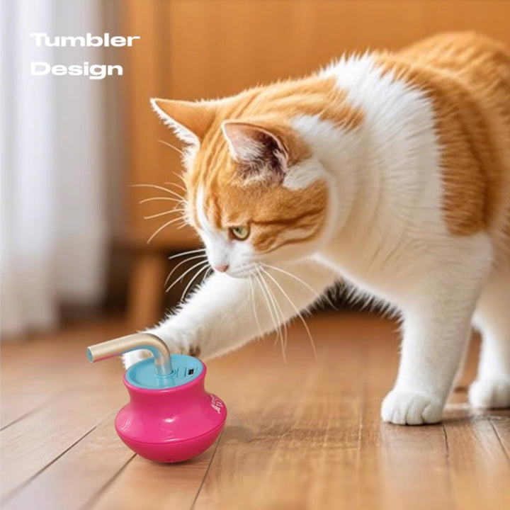 Electric Wobble Spinning Cat Toy with Laser Pointer
