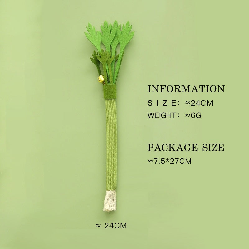 Natural Wood Silvervine Simulated Green Onion Carrot Celery Cat Self-Entertainment Toy