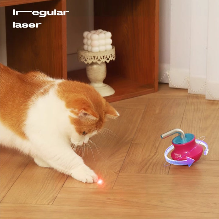 Electric Wobble Spinning Cat Toy with Laser Pointer