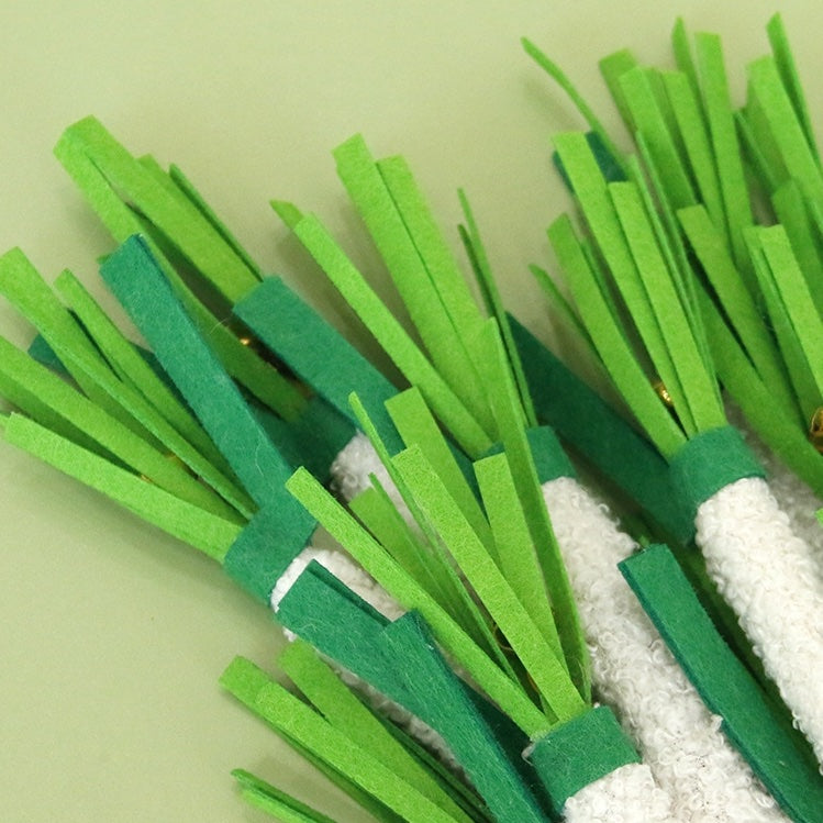 Natural Wood Silvervine Simulated Green Onion Carrot Celery Cat Self-Entertainment Toy