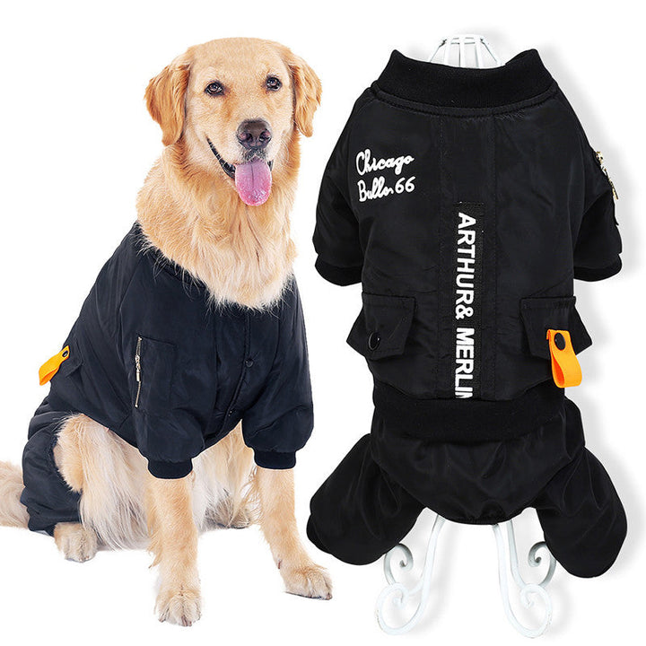 Little and Large Dog Jumpsuit Clothes Warm Hoodie Waterproof Pet Coat