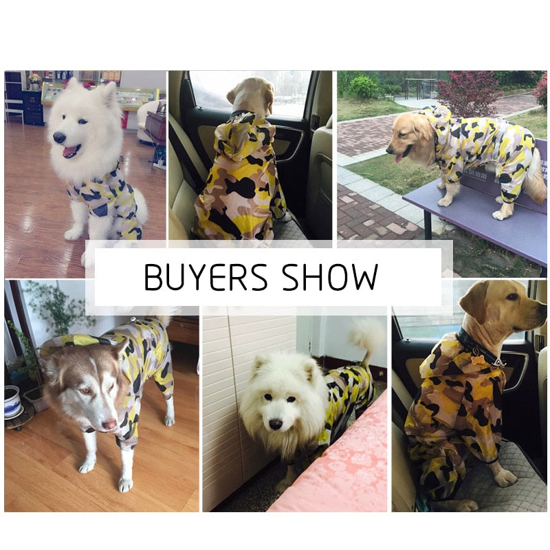 Large Dog UV Sun Protection Quick Dry Slim-Fit Thin Transparent Jacket Puppy Hoodie