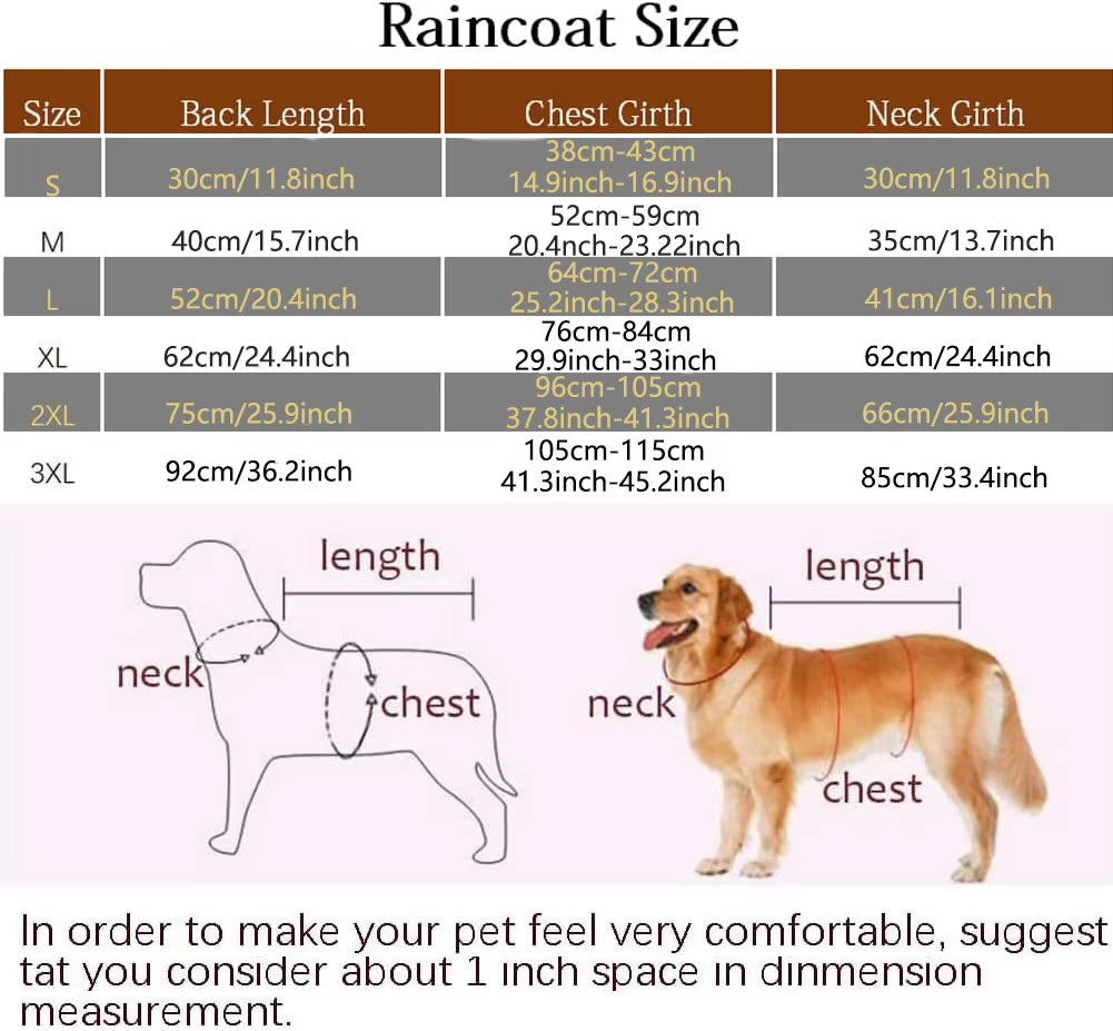 Reflective Dog Raincoat Cape, Waterproof with Hood (Yellow)