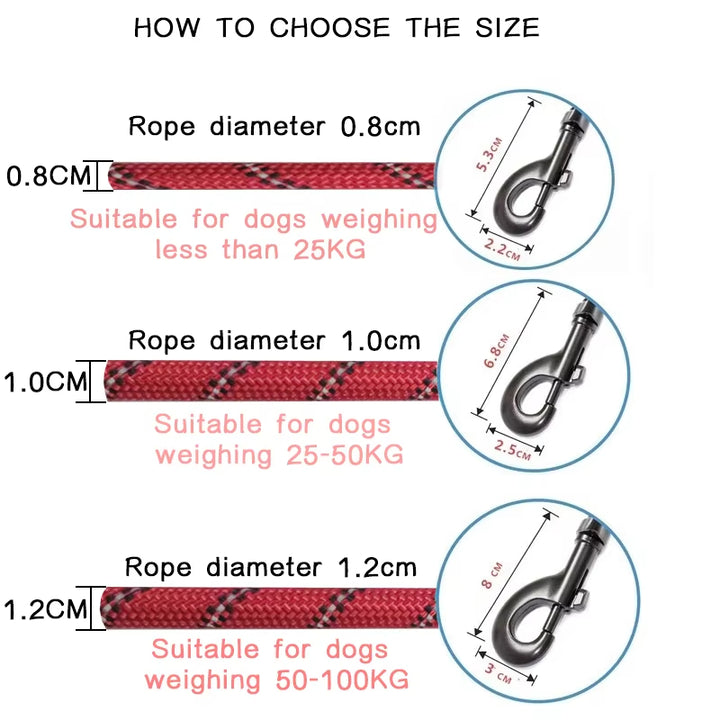 Reflective Strong Dog Leash – 150/200/300cm