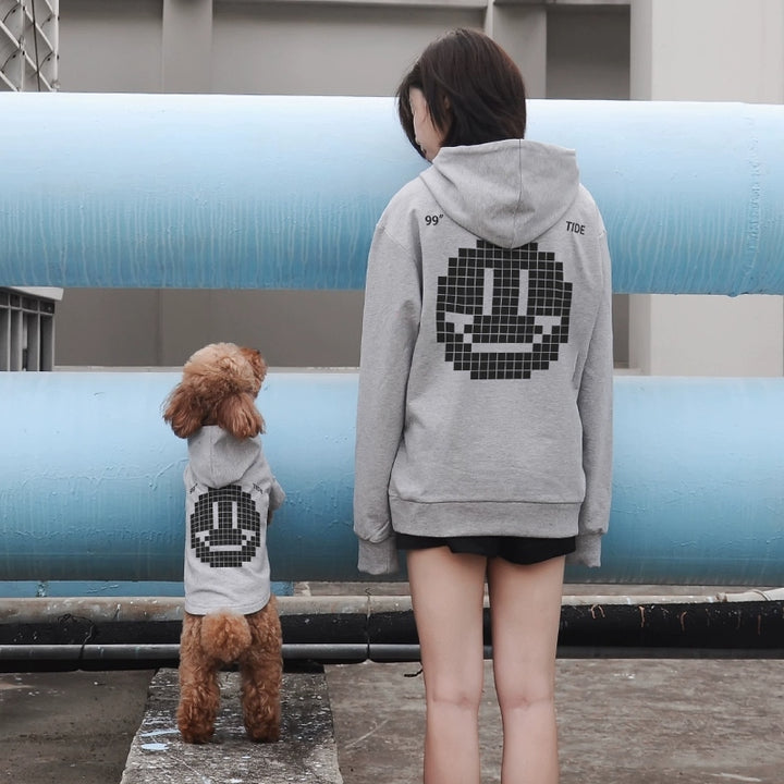 Pixel Smile Cat & Dog Fall Parent-Child Hoodie