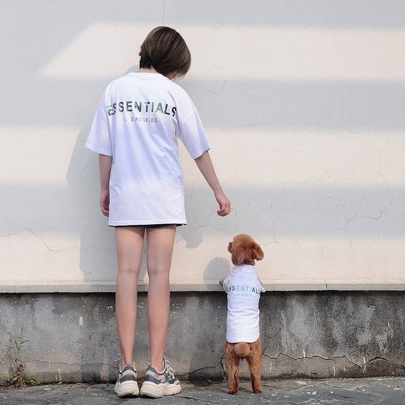 Reflective ”ESSENTIALS“ Cat & Dog Summer Parent-Child T-shirts