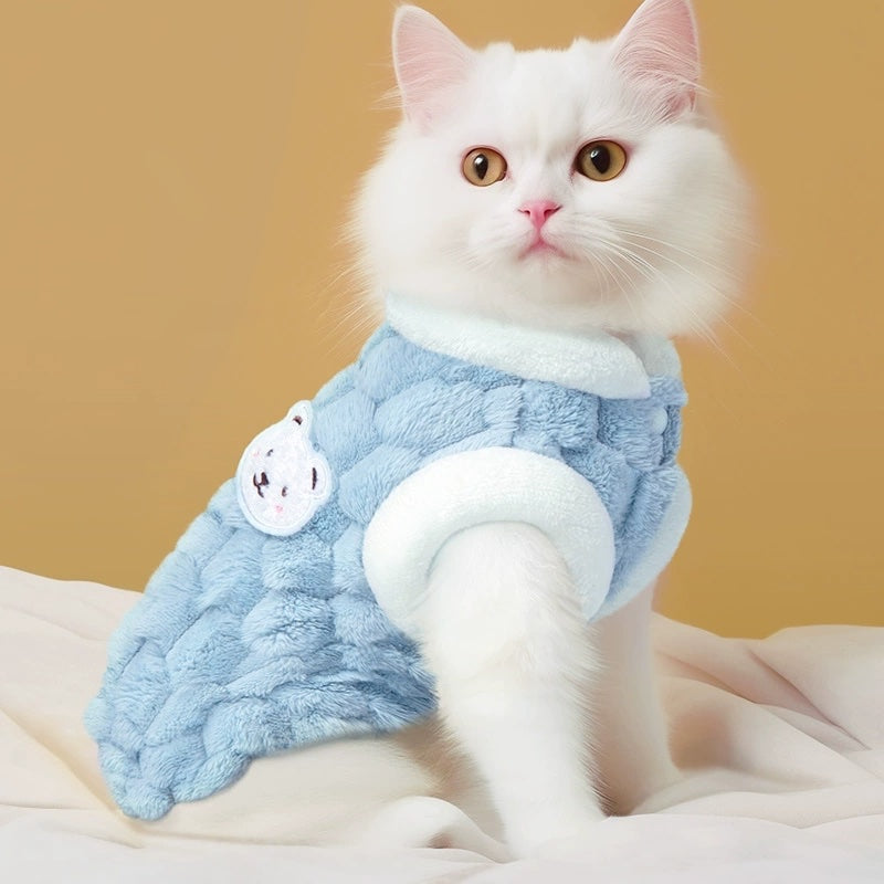 Winter Sweater for Cats & Dogs – Cozy Cotton Vest for Small Pets