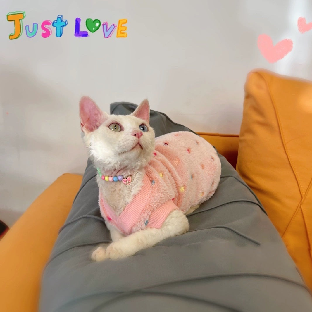 Warm Fleece Vest for Sphynx & Devon Rex Cats