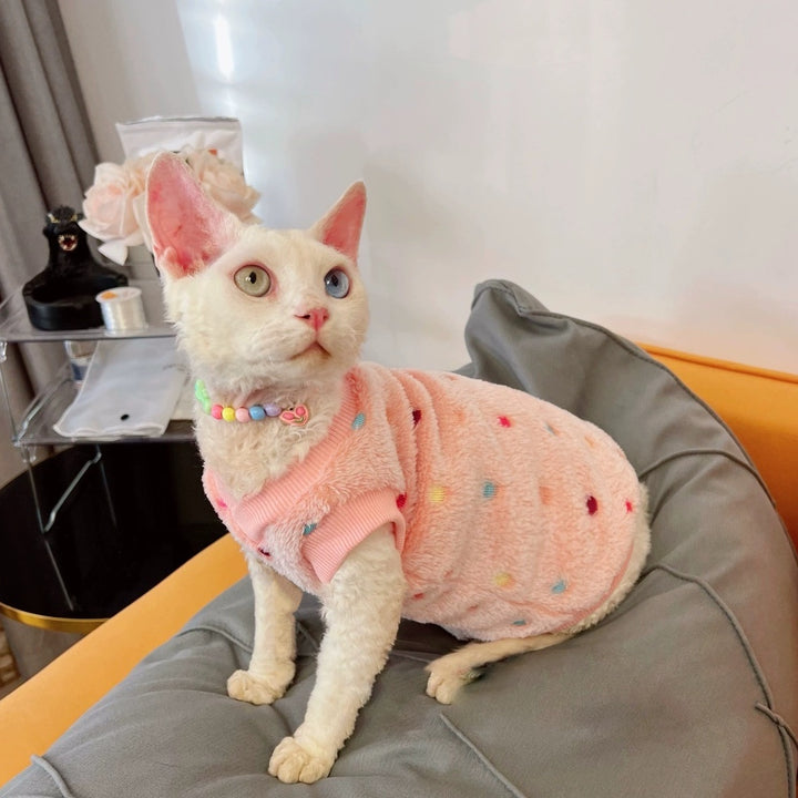 Warm Fleece Vest for Sphynx & Devon Rex Cats