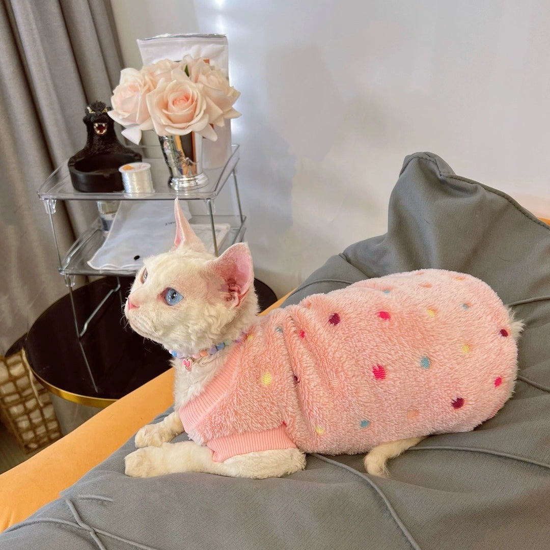 Warm Fleece Vest for Sphynx & Devon Rex Cats