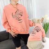 Embroidered Dinosaur Pet Parent-Child Sweatshirt