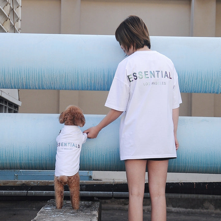 Reflective ”ESSENTIALS“ Cat & Dog Summer Parent-Child T-shirts