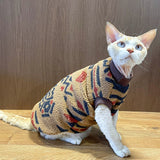 Indian Totem Design Thickened Lamb Fleece Vest for Hairless Cats