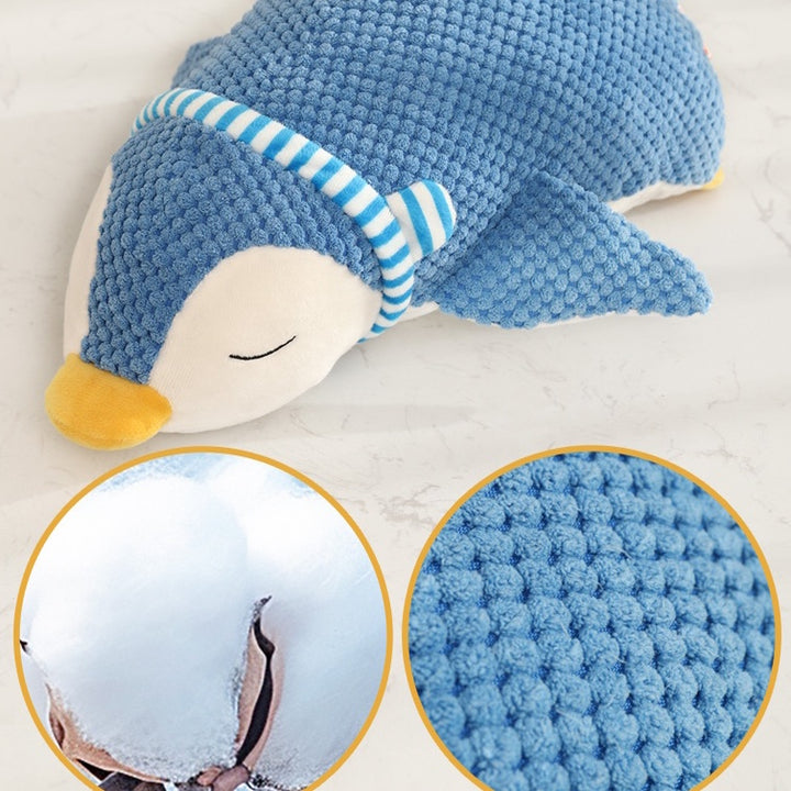 Blue Penguin Plush Dog Sleeping Companion Toy
