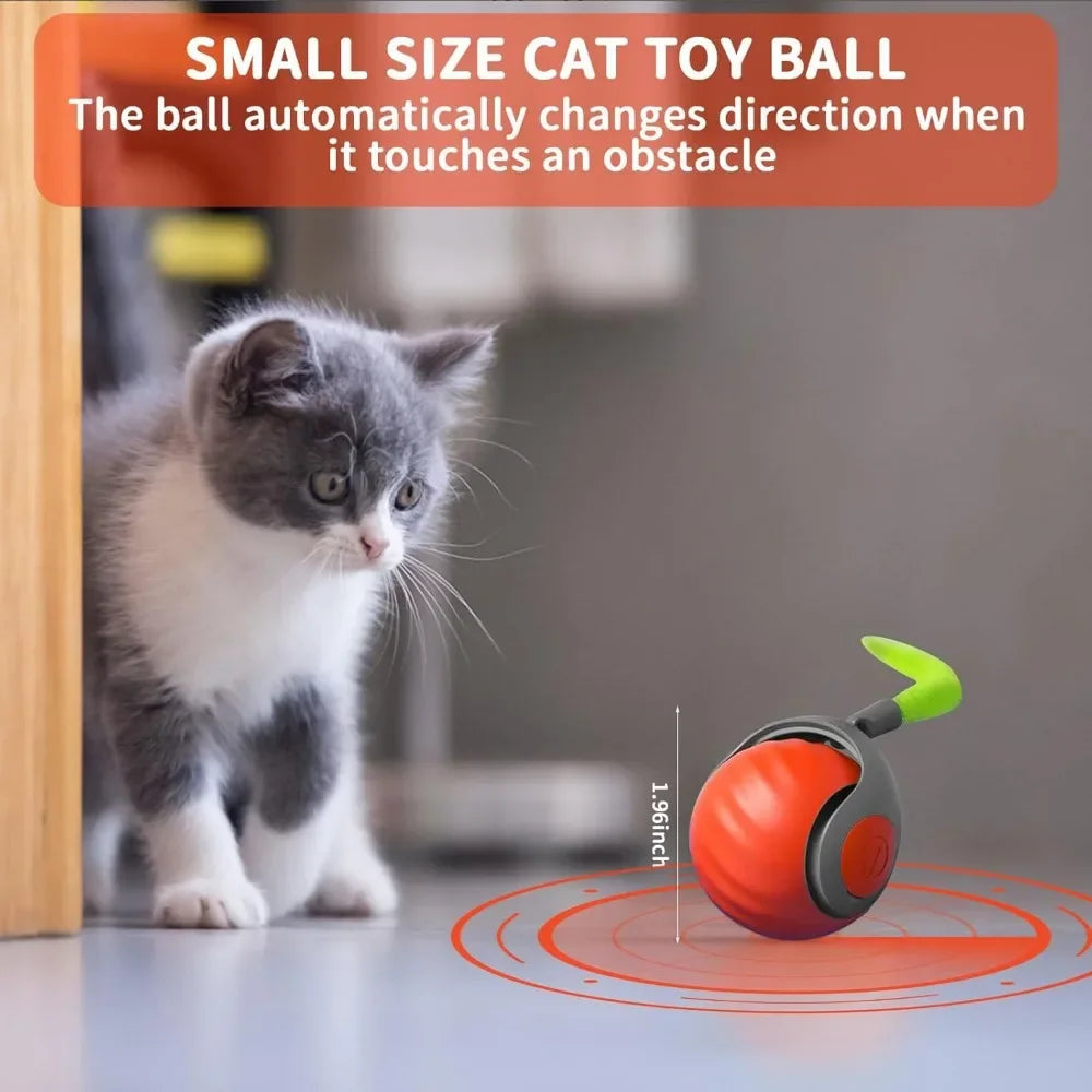 Feather Cat Ball – USB Rechargeable Interactive Toy for Indoor Cats