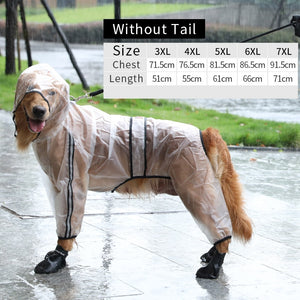 Dog Raincoat Jumpsuit Rain Coat for Dogs Pet Cloak