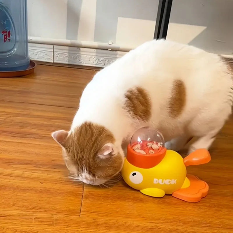 Yellow Duck-Shaped Interactive Treat Dispenser