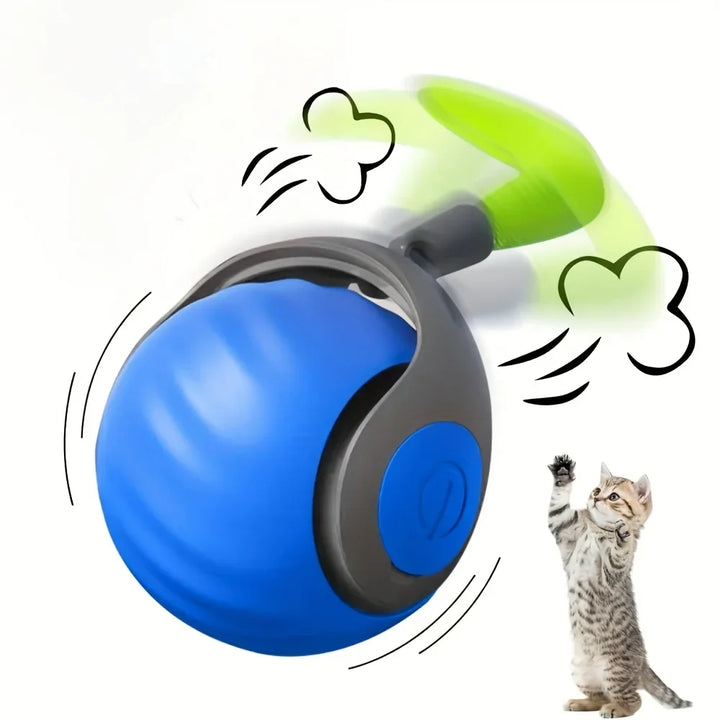 Feather Cat Ball – USB Rechargeable Interactive Toy for Indoor Cats