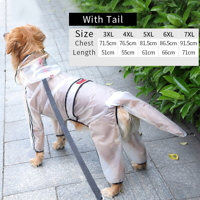 Dog Raincoat Jumpsuit Rain Coat for Dogs Pet Cloak