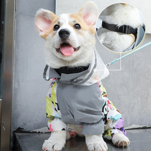 Four Seasons Dog Raincoat Four-legged Waterproof Coat