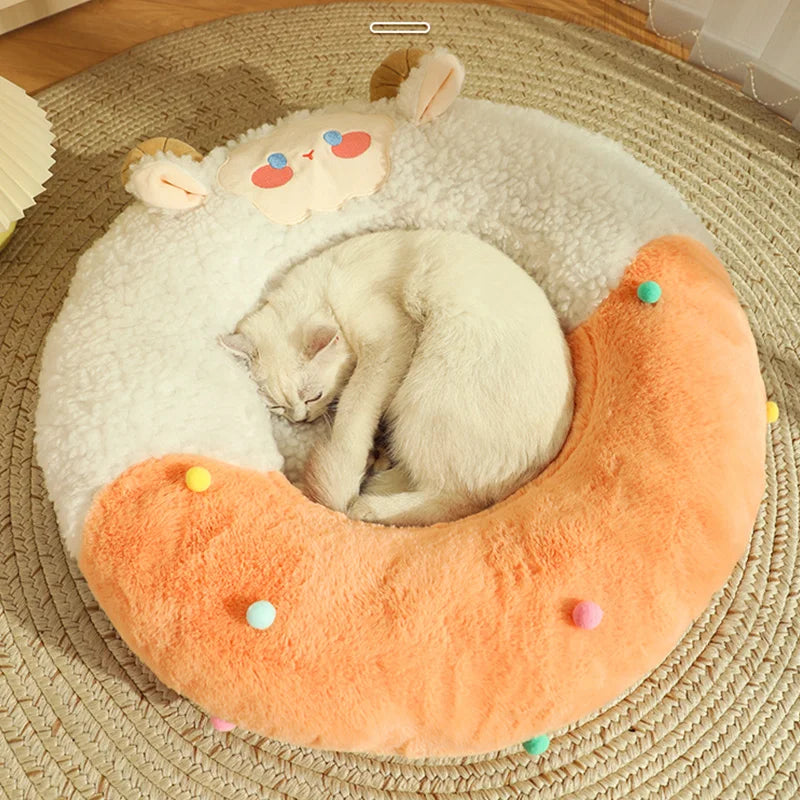 Round Indoor Warm Dogs Soft Mat Cats Sleeping Bed Sofa