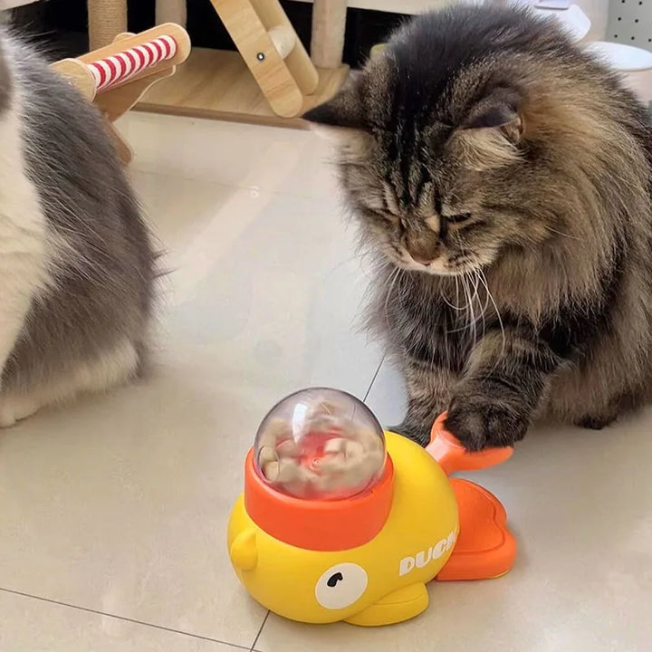 Yellow Duck-Shaped Interactive Treat Dispenser