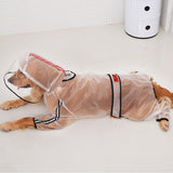 Pet Raincoat Four Feet Hooded Transparent Waterproof Rain Out Clothes