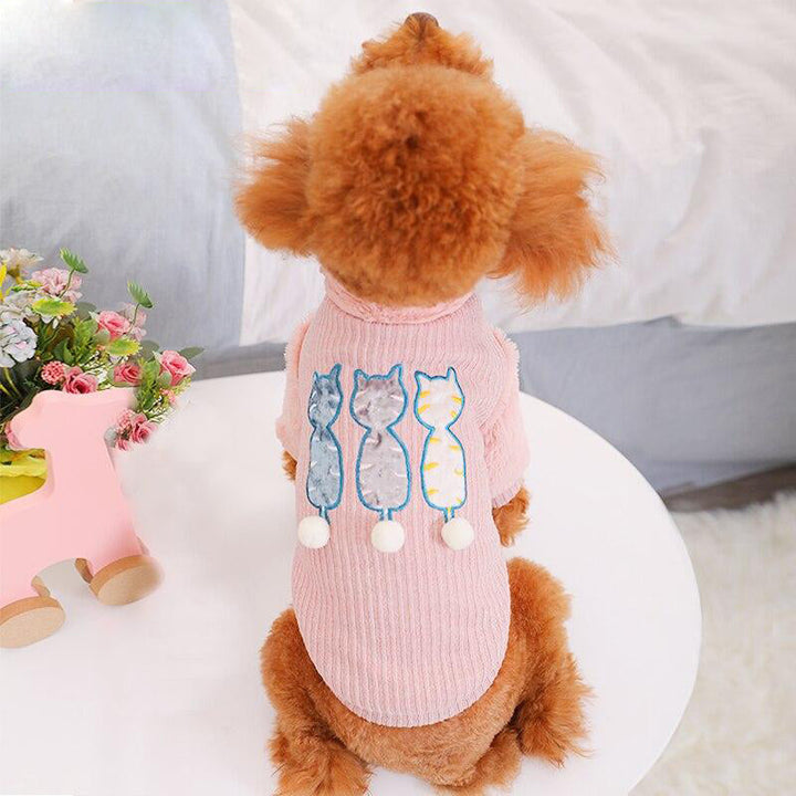 Pet Cat Dog Clothing Thicken Warm Christmas Clothes For Autumn/Winter Puppy Coat