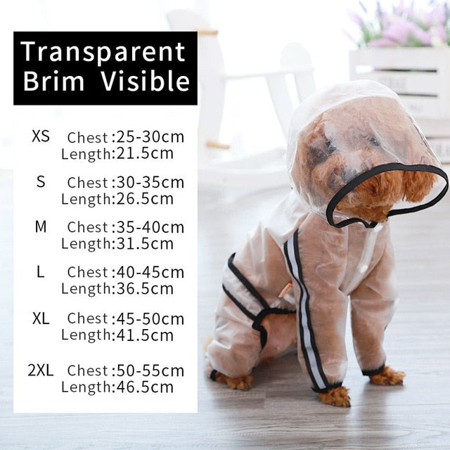 Dog Raincoat Jumpsuit Raincoat Pet Cloak Small Dog Cat Chihuahua Teddy Waterproof Jacket