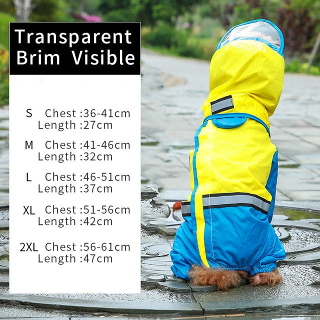 Dog Raincoat Jumpsuit Raincoat Pet Cloak Small Dog Cat Chihuahua Teddy Waterproof Jacket