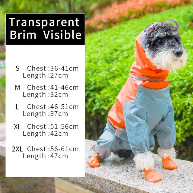 Dog Raincoat Jumpsuit Raincoat Pet Cloak Small Dog Cat Chihuahua Teddy Waterproof Jacket