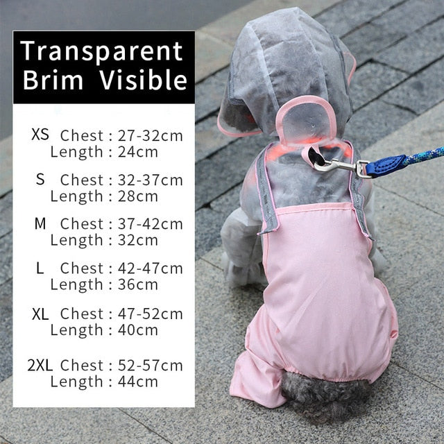 Dog Raincoat Jumpsuit Raincoat Pet Cloak Small Dog Cat Chihuahua Teddy Waterproof Jacket