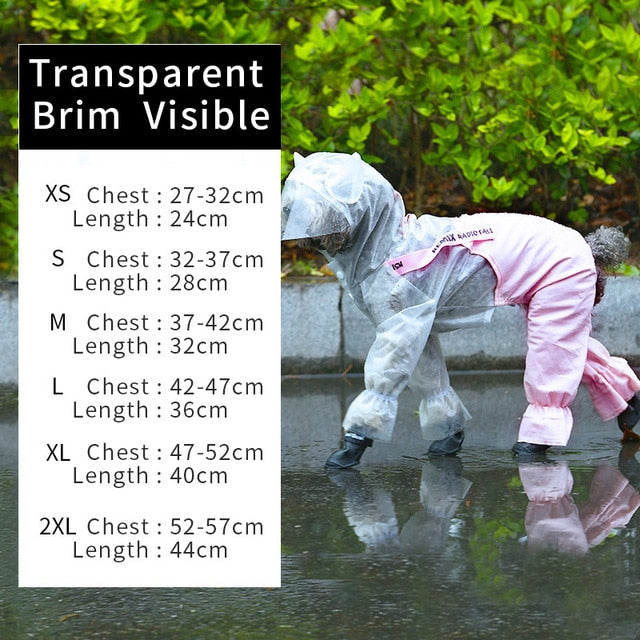 Dog Raincoat Jumpsuit Raincoat Pet Cloak Small Dog Cat Chihuahua Teddy Waterproof Jacket