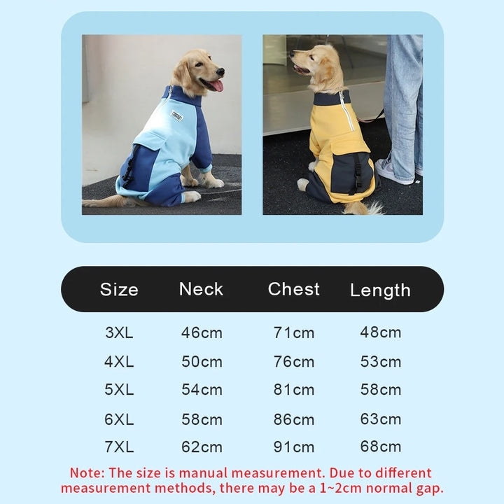 Four-legged large dog sports jacket