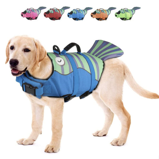 Dog Life Jacket Safety Clothes Life Vest Collar Harness Saver Pet Dog Summer Swimming Preserver Swimwear