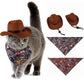 Pet Hat Western Cowboy Hat Pet Triangle Scarf