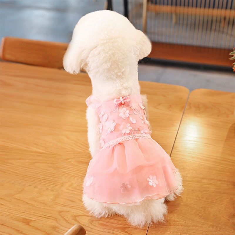 Dog Clothes Dress Princess Dress Teddy Puppy Wedding Dresses For Dog Small Medium Dogs