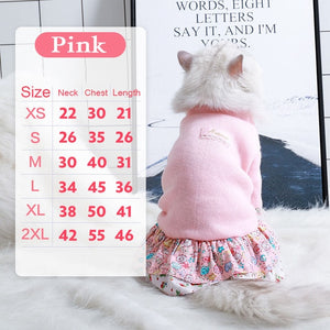 Dog Cat Clothing Autumn Winter Warm Pet Clothes Sweater Dress For Small Dogs Cats Chihuahua Outfit Cat Coat Costume