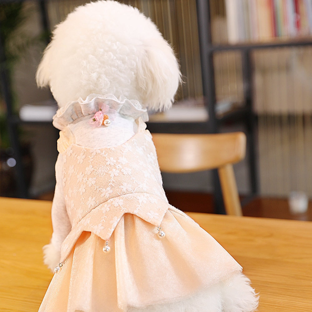 Dog Dress Pet Dog Clothes for Small Dog Wedding Dress Skirt Puppy Clothing Spring Fashion