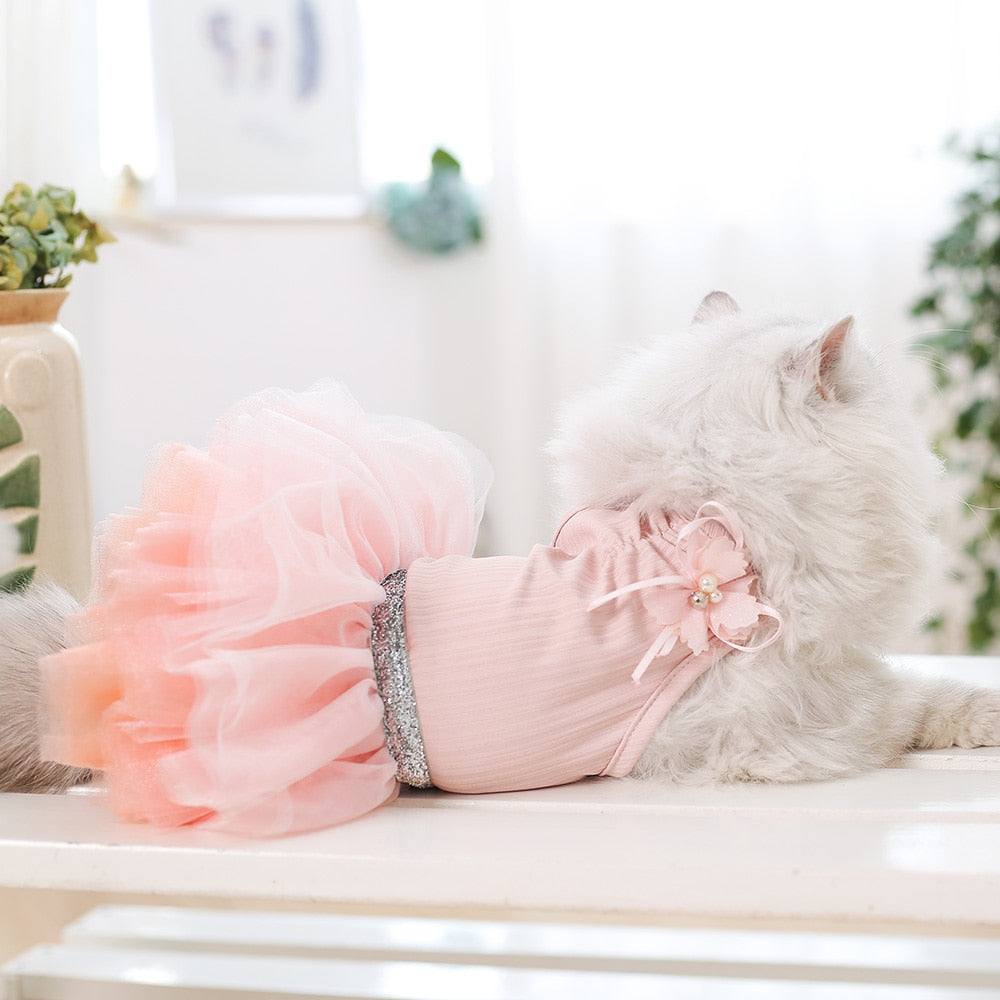 Fashion Clothes Small Dog Spring Summer Dress Cat Gauze Dress